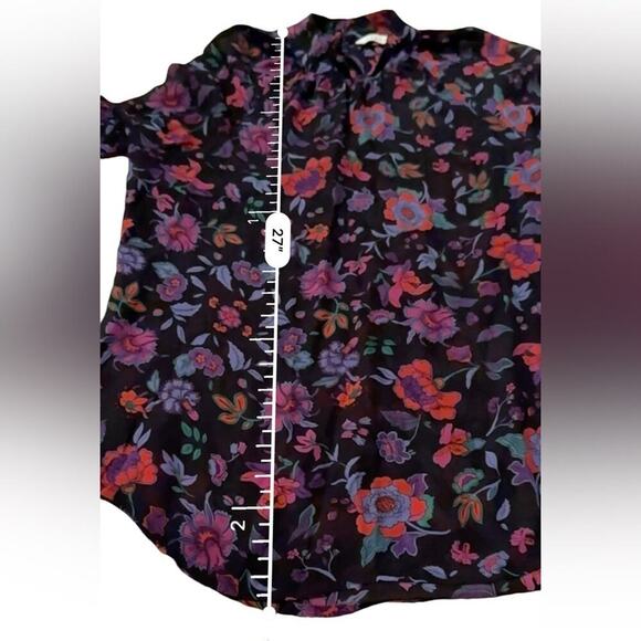 Veronica Beard Cicely Silk Multicolor‎ Floral Print Long Sleeve Blouse Sz 8 - Picture 9 of 9